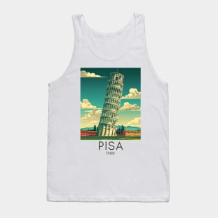 A Vintage Travel Illustration of Pisa - Italy Tank Top